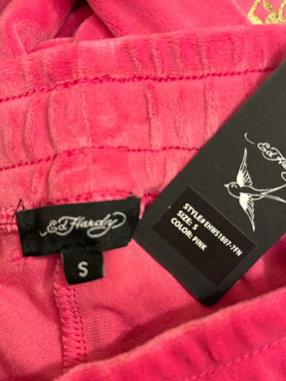 Ed Hardy - Velour Wide-Leg Sweatpants with Gold Rhinestones 💖 - Picture 4 of 4